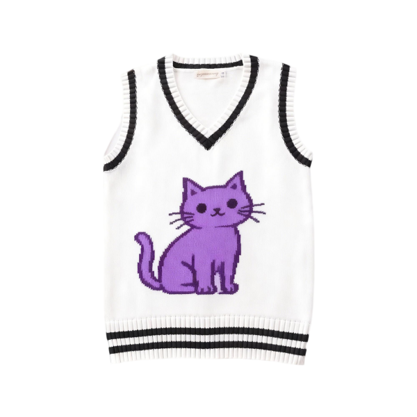Knitted Sweater Vest Warm Inner Wear for Spring Fall Winter-Same Style for School Children Women