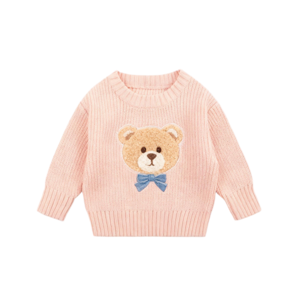 ?Winter Newborn Solid Color Knitwear - Custom Logo Cotton Sweater for Girls