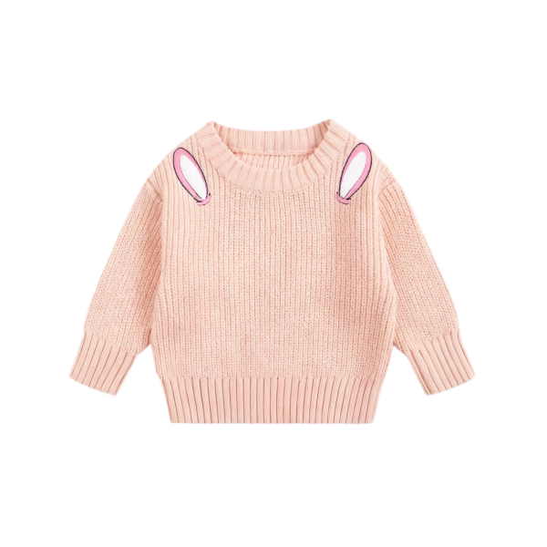 Toddler Solid Color Knitwear - Custom Logo Cotton Sweater for Girls